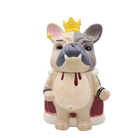 Royal Bulldog Ceramic Cookie Jar – Majestic King Animal Container