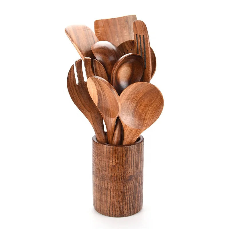 Premium Wooden Kitchen Utensil Set  Eco-Friendly & Stylish Cooking Tools