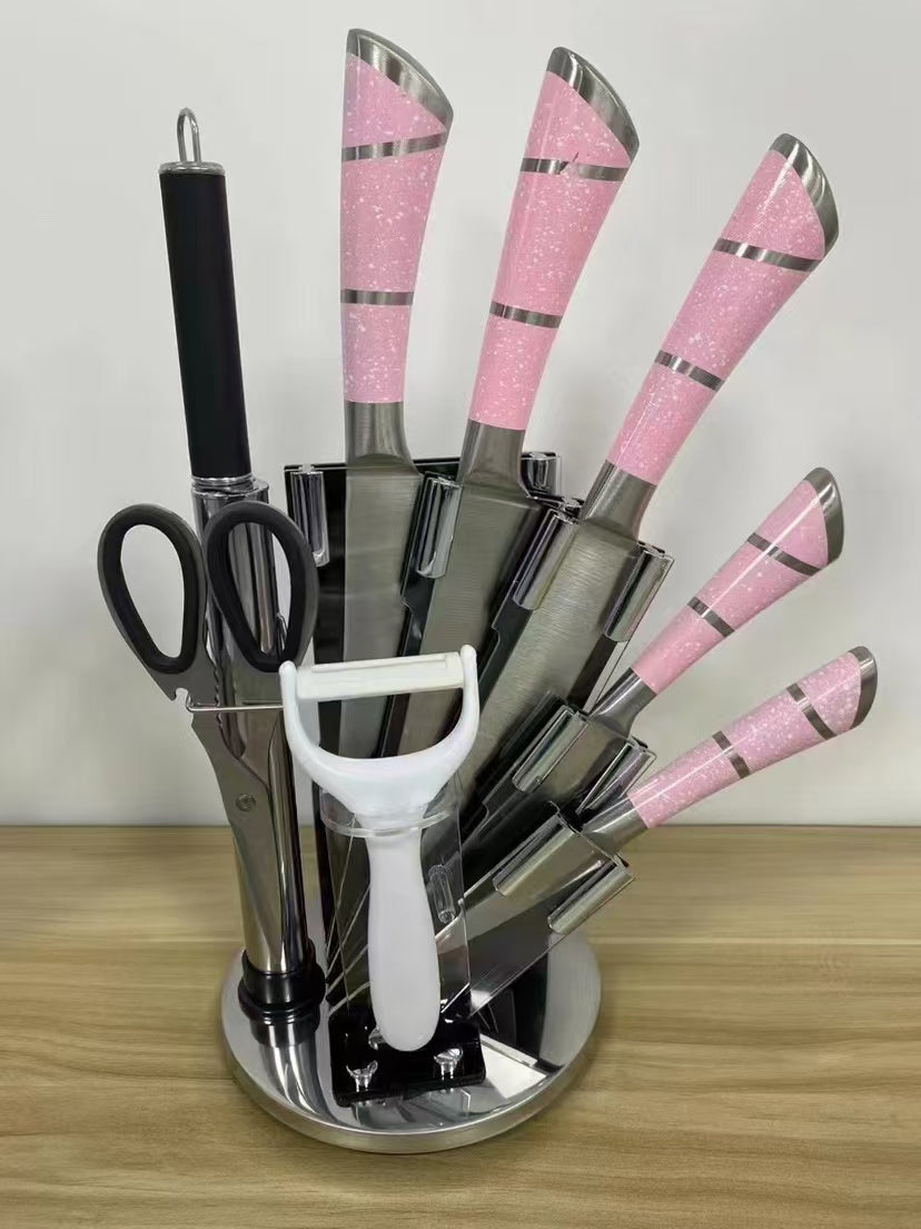 9-Piece Silicone Kitchen Utensil Set with Stylish Storage Bucket