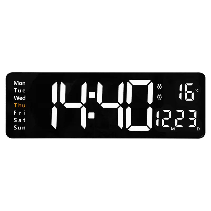 Modern Nordic LED Digital Wall Clock – Stylish Living Room Display