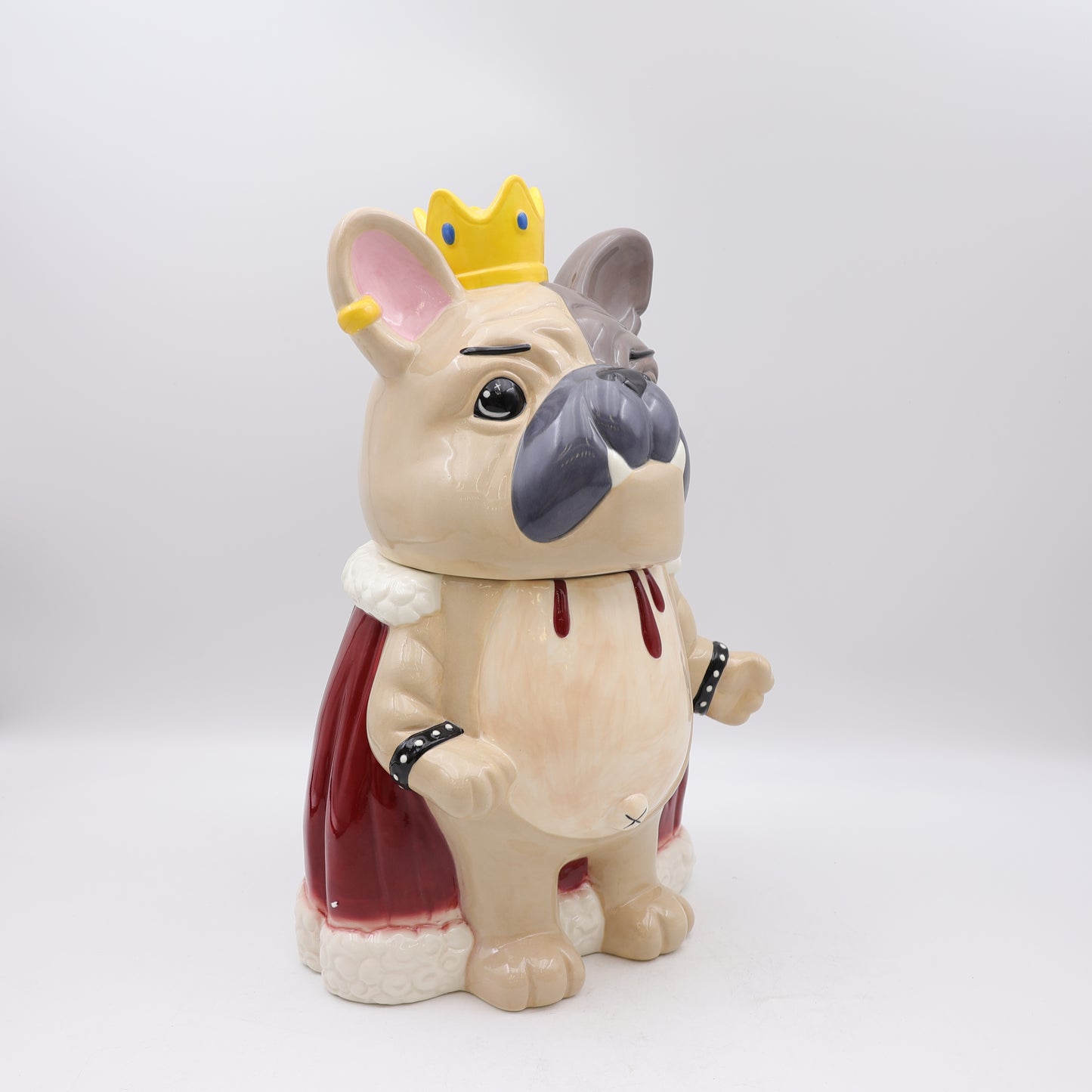 Royal Bulldog Ceramic Cookie Jar – Majestic King Animal Container