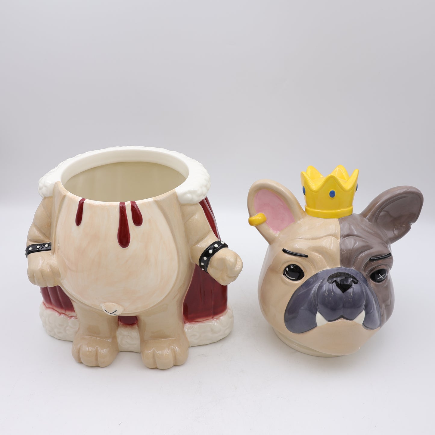 Royal Bulldog Ceramic Cookie Jar – Majestic King Animal Container