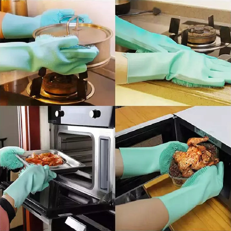 Soft Magic Multipurpose Silicone Gloves Scrubbing And Dishwashing